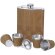 Set petaca Fleet con tablero ajedrez y accesorios acero detalle 4