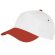 Gorra básica en algodón con 5 paneles Blanco/rojo