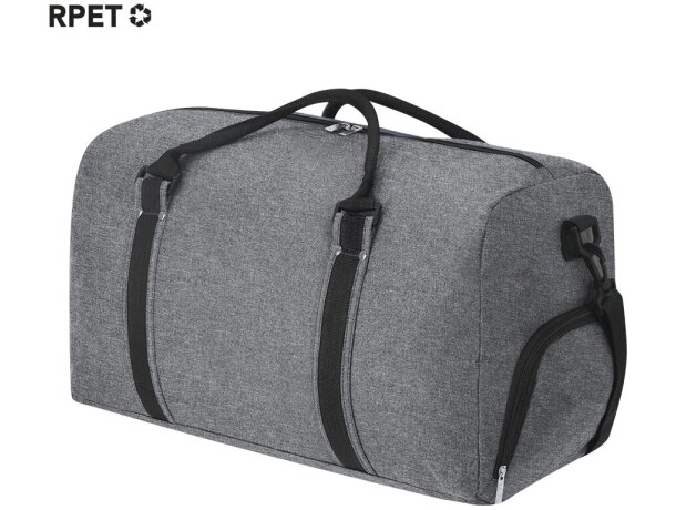 Bolso de viaje Gleor en poliéster reciclado RPET con tres compartimentos detalle 1