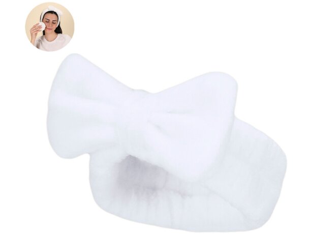 Diadema Brener con lazo en poliéster para cuidado facial detalle 1