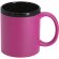Taza Sanlar cerámica acabado caucho interior negro 320ml Fucsia