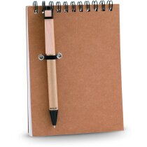 Bloc de notas en cartón reciclado y bolígrafo mini personalizada Bloc de notas en cartón reciclado y bolígrafo mini personalizada
