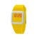 Reloj con diseño moderno y correa de silicona personalizado amarillo