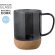 Taza de cristal publicitaria borosilicato base corcho 450ml translúcida