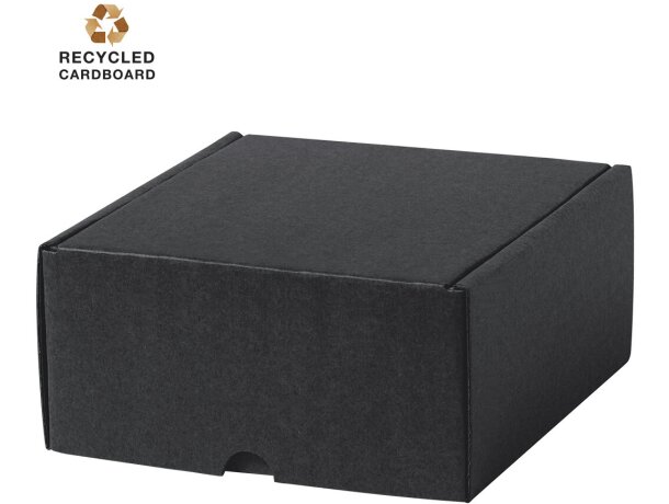 Caja presentación Steffon de cartón reciclado corrugado negro detalle 1