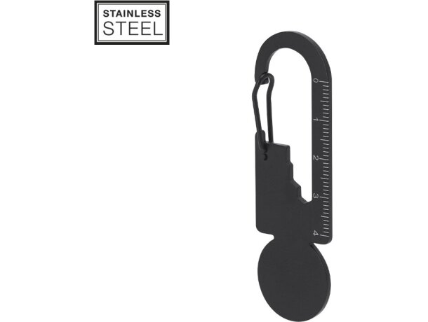 Multiherramienta Basarik de acero inoxidable con mosquetón detalle 1