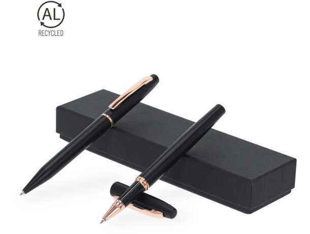Set Mobex bolígrafo y roller aluminio reciclado certificado GRS detalle 1