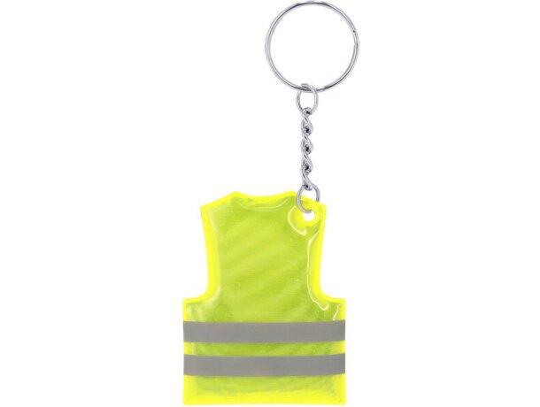 Llavero reflectante Cebrom en PVC amarillo personalizable detalle 2