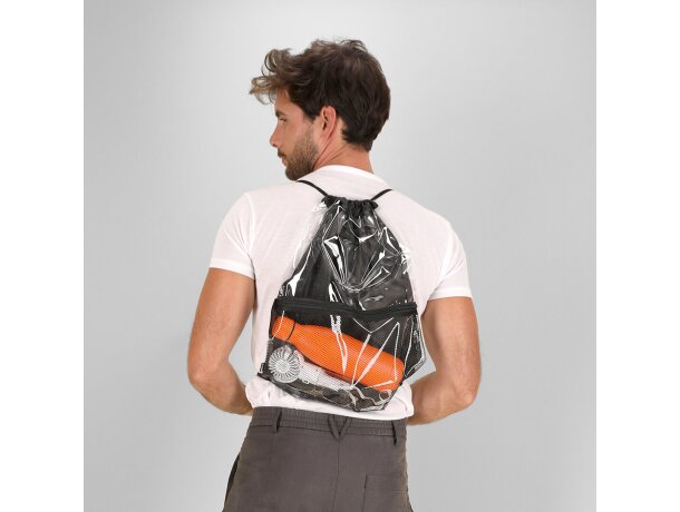 Mochila de cuerdas Lamdy en poliéster rpet reciclado detalle 3