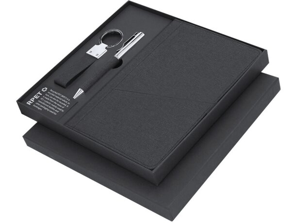 Set Meryl bloc con bolígrafo y llavero material reciclado RPET detalle 2