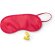 Set con antifaz de microfibra y tapones para oídos personalizada roja