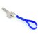 Llavero alargado silicona y metal azul barato