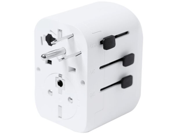 Adaptador enchufes Wando universal con USB y tipo C multiregión detalle 3