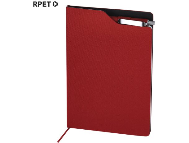 Bloc notas Nuron con portada rígida rpet y bolígrafo integrado detalle 1