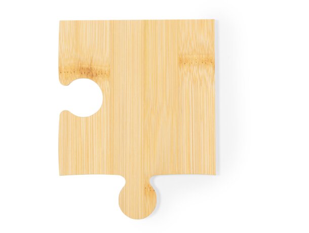 Set posavasos bambú Mizar cuatro piezas diseño modular puzle detalle 4