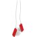 auriculares en blanco con detalles a color personalizado rojo