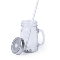 Tarro Heisond cristal tapa metálica pajita 500ml
