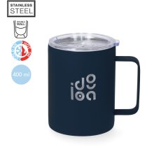 Taza térmica Adelax con acabado caucho antideslizante