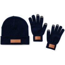 Guantes con logo táctiles Prasan y gorro a juego
