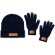 Guantes con logo táctiles Prasan y gorro a juego