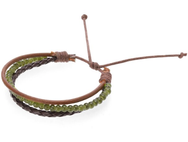 Pulsera Sonja de piel con cuentas de vidrio y cierre ajustable detalle 2