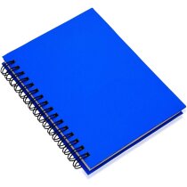 Libreta anillas cartón reciclado tacto suave azul