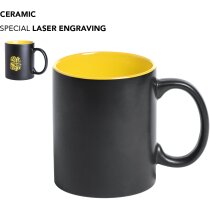 Taza Bafy cerámica negra personalizada interior