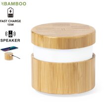 Lámpara Sheilax bambú altavoz carga inalámbrica