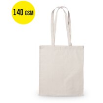 Bolsas de algodón baratas personalizadas asas largas 140 g/m2