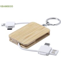 Cargador Rusell de bambú natural con USB tipo C