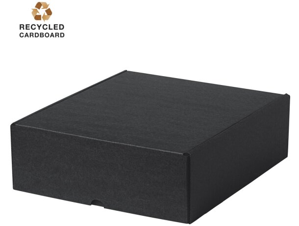 Caja presentación Halfred cartón reciclado corrugado negro detalle 1