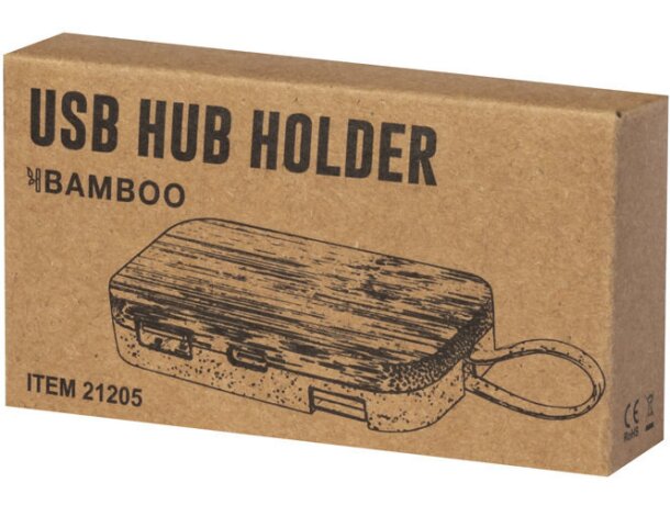 Puerto USB con soporte móvil Flow bambú y caña de trigo detalle 5