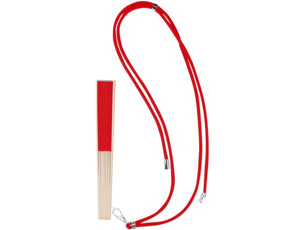 Abanico plegable Yanex de bambú y poliéster con mosquetón detalle 3