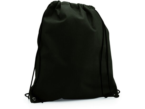 Mochila con cordones y esquinas reforzadas barata negra