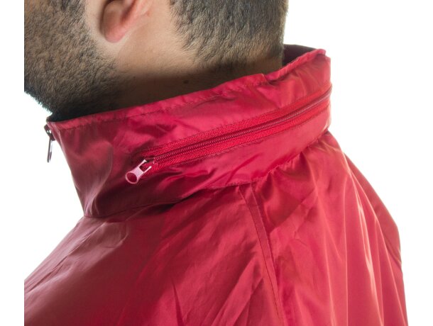 Impermeable Natsu con capucha ajustable personalizado rojo