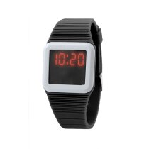 Reloj con diseño moderno y correa de silicona personalizado negro