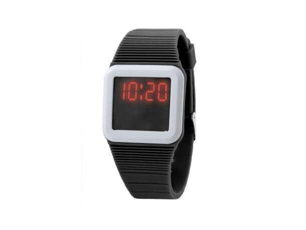 Reloj con diseño moderno y correa de silicona personalizado negro