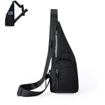 Bandolera Fadaok negra con banda reflectante