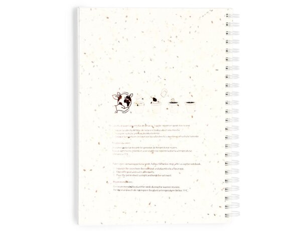 Cuadernos promocionales con semillas bitar papel plantable y tapas blandas detalle 4