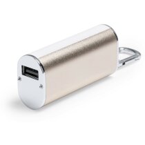 Batería portátil con luces led de 2600 mah personalizada dorado Batería portátil con luces led de 2600 mah personalizada dorado