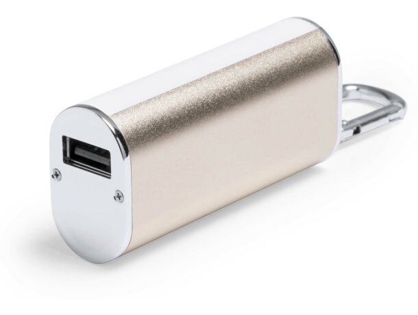 Batería portátil con luces led de 2600 mah personalizada dorado Batería portátil con luces led de 2600 mah personalizada dorado