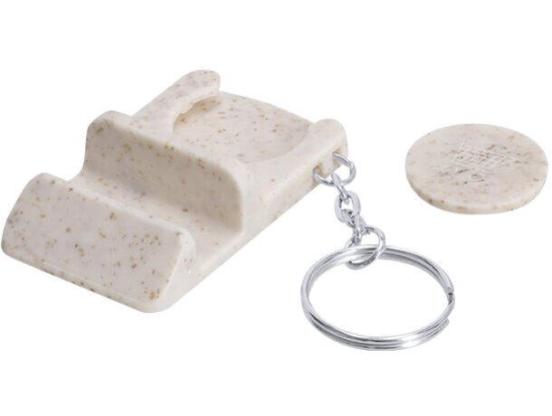 Llavero soporte moneda Lansan fabricado en caña de trigo detalle 4