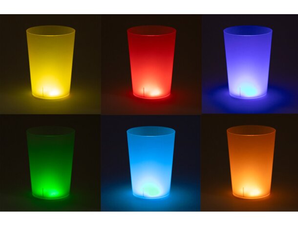 Posavasos luminoso Stanfor con 6 LEDs multicolor autoadhesivo detalle 5