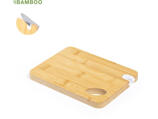 Tabla de corte Polter con afilador integrado en bambú detalle 1