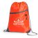 Mochila con cuerdas con cremallera y salida de auriculares Naranja