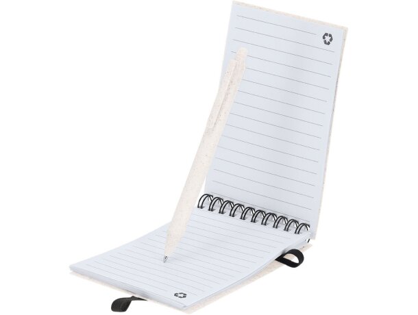 Set Cosmor vaso bloc y bolígrafo de caña de trigo detalle 3