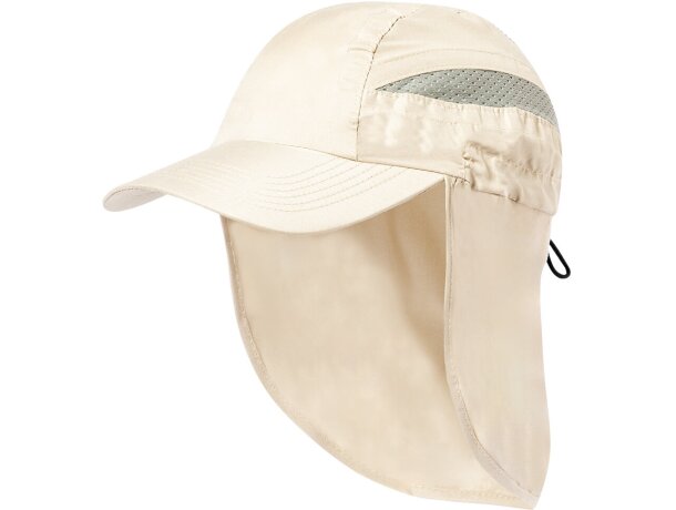 Gorros de playa microfibra con solapa y paneles de redecilla detalle 2