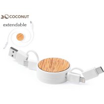 Cable cargador de coco con función transferencia de datos