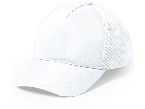 Gorra de poliester de 5 paneles personalizada blanca