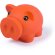 Hucha cerdito en colores naranja